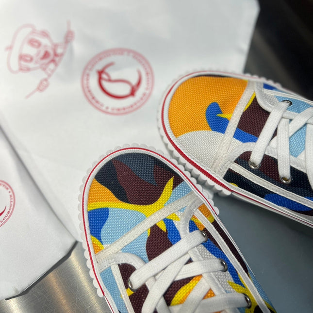 LUBOTING PEDRO HIGH-TOP SNEAKERS IN COLORFUL FABRIC