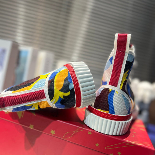 LUBOTING PEDRO HIGH-TOP SNEAKERS IN COLORFUL FABRIC