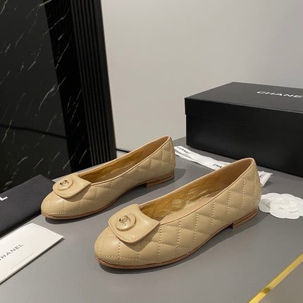 BALLET FLAT BEIGE CREAM LAMBSKIN