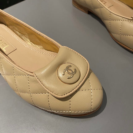 BALLET FLAT BEIGE CREAM LAMBSKIN