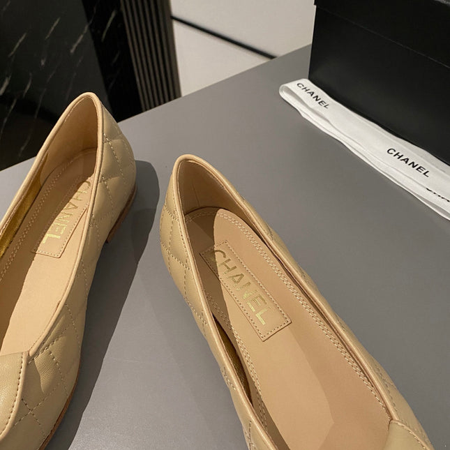 BALLET FLAT BEIGE CREAM LAMBSKIN