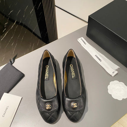 BALLET FLAT BLACK LAMBSKIN
