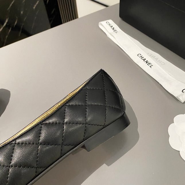 BALLET FLAT BLACK LAMBSKIN