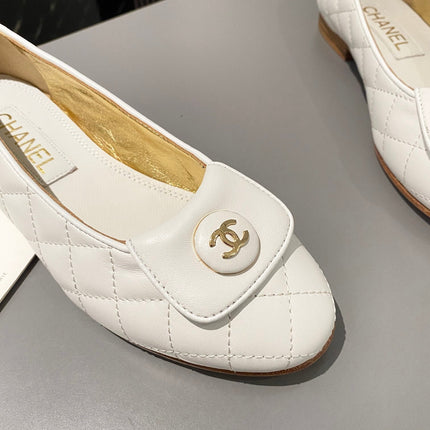 BALLET FLAT WHITE LAMBSKIN