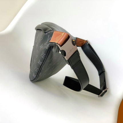 LV 25S BUMBAG 37 IN BLACK AND YELLOW COATED MONOGRAM CALFSKIN