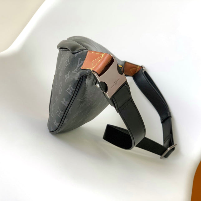 LV 25S BUMBAG 37 IN BLACK AND YELLOW COATED MONOGRAM CALFSKIN