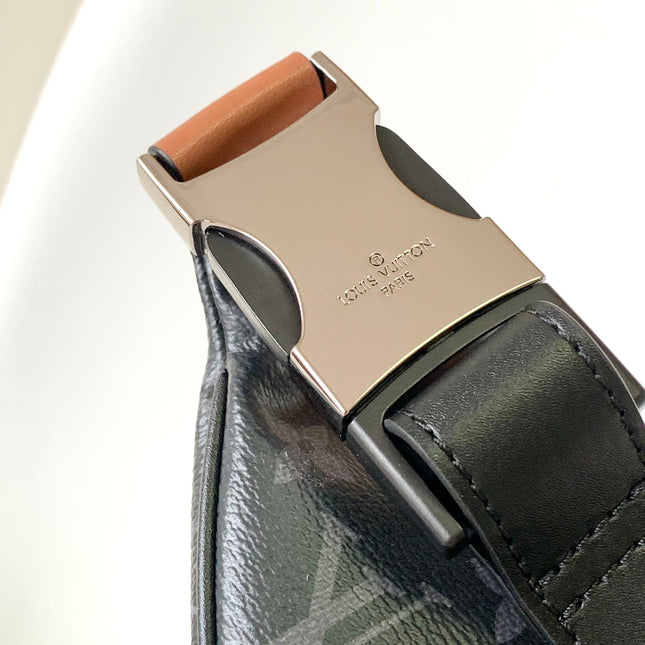 LV 25S BUMBAG 37 IN BLACK AND YELLOW COATED MONOGRAM CALFSKIN