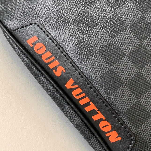 LV 25S BUMBAG 37 IN BLACK AND ORANGE COATED MONOGRAM CALFSKIN