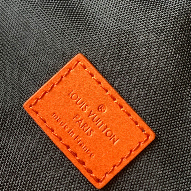 LV 25S BUMBAG 37 IN BLACK AND ORANGE COATED MONOGRAM CALFSKIN