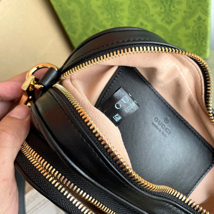 MARMONT HEART BAG 20 IN BLACK CALFSKIN GOLD HARDWARE