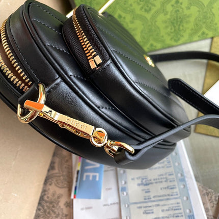 MARMONT HEART BAG 20 IN BLACK CALFSKIN GOLD HARDWARE