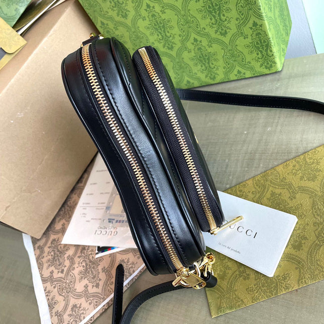 MARMONT HEART BAG 20 IN BLACK CALFSKIN GOLD HARDWARE