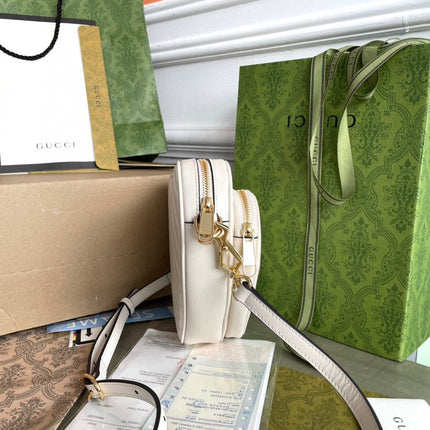 MARMONT HEART BAG 20 IN WHITE CALFSKIN GOLD HARDWARE