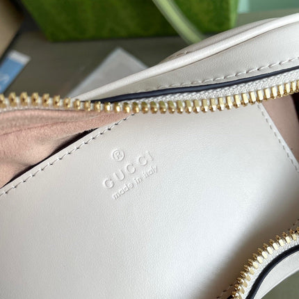 MARMONT HEART BAG 20 IN WHITE CALFSKIN GOLD HARDWARE