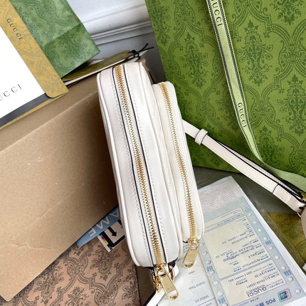 MARMONT HEART BAG 20 IN WHITE CALFSKIN GOLD HARDWARE