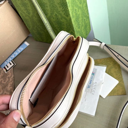 MARMONT HEART BAG 20 IN WHITE CALFSKIN GOLD HARDWARE