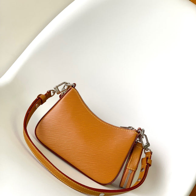 MARELLINI 19 BROWN EPI GRAINED LEATHER