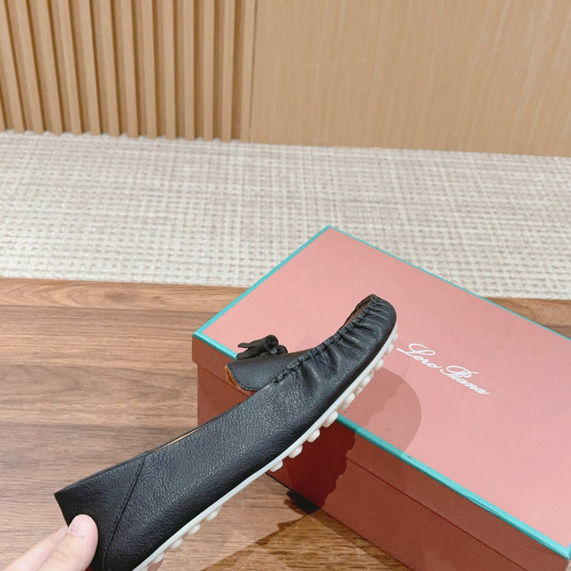 LP DOT SOLE WALK LOAFERS CHARCOAL DEERSKIN