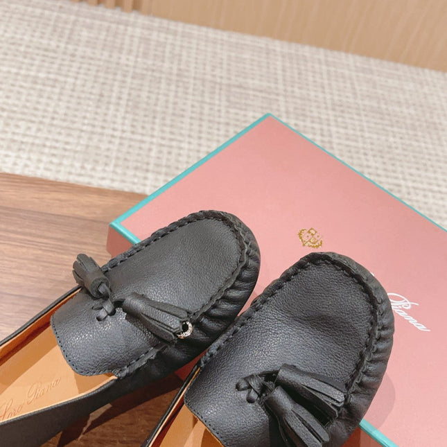 LP DOT SOLE WALK LOAFERS CHARCOAL DEERSKIN