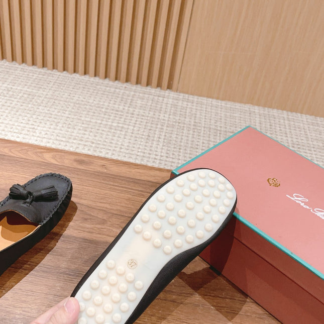 LP DOT SOLE WALK LOAFERS CHARCOAL DEERSKIN