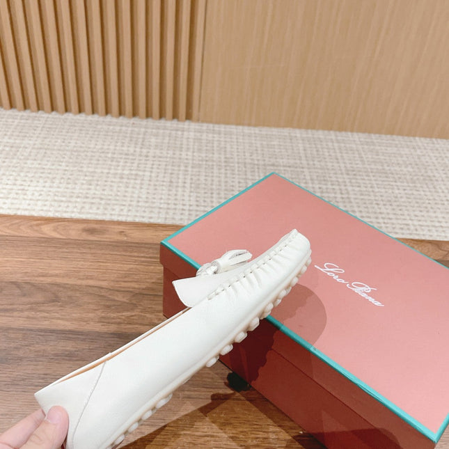 LP DOT SOLE WALK LOAFERS WHITE DEERSKIN