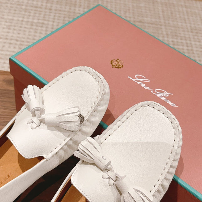 LP DOT SOLE WALK LOAFERS WHITE DEERSKIN