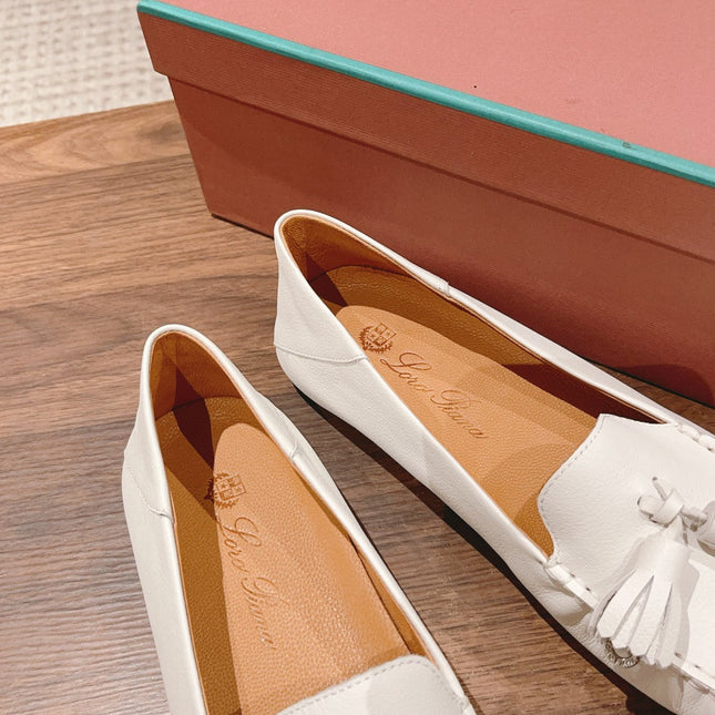 LP DOT SOLE WALK LOAFERS WHITE DEERSKIN