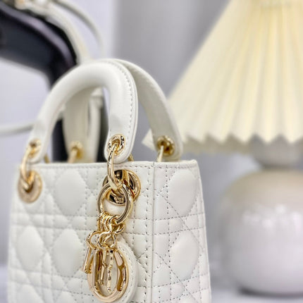MICRO LADY 12 BAG IN WHITE LAMBSKIN