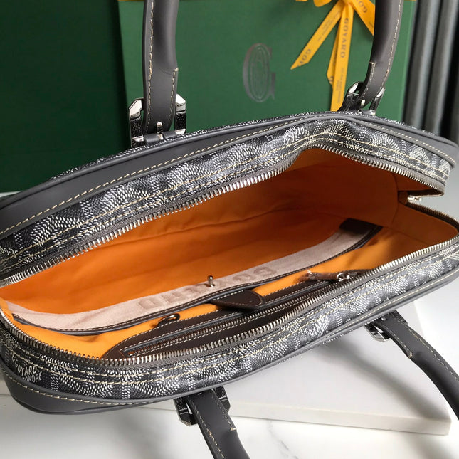 AMBASSADE DOCUMENT CASE 35 IN GRAY GOYARDINE CANVAS