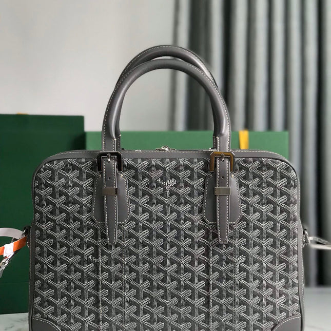 AMBASSADE DOCUMENT CASE 35 IN GRAY GOYARDINE CANVAS