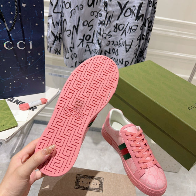 GG ACE GG SUPREME TRAINER BRIGHT PINK CALFSKIN