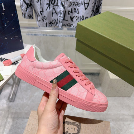 GG ACE GG SUPREME TRAINER BRIGHT PINK CALFSKIN