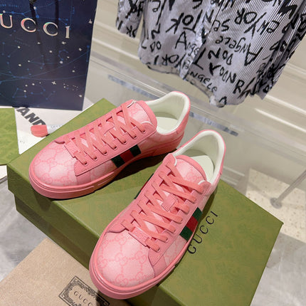 GG ACE GG SUPREME TRAINER BRIGHT PINK CALFSKIN