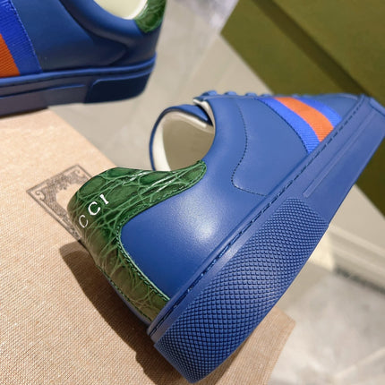 GG ACE GG SUPREME TRAINER AZURE CALFSKIN