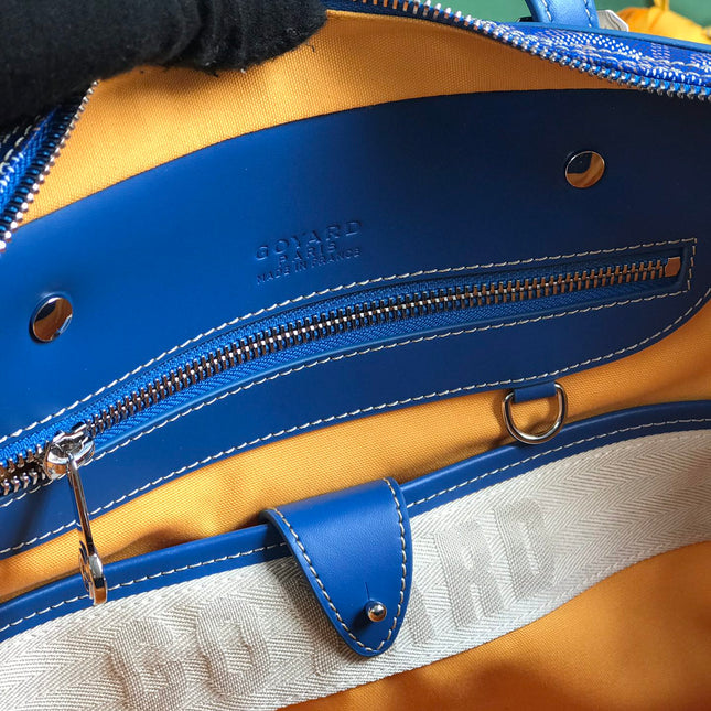 AMBASSADE DOCUMENT CASE 35 IN SAPPHIRE BLUE GOYARDINE CANVAS
