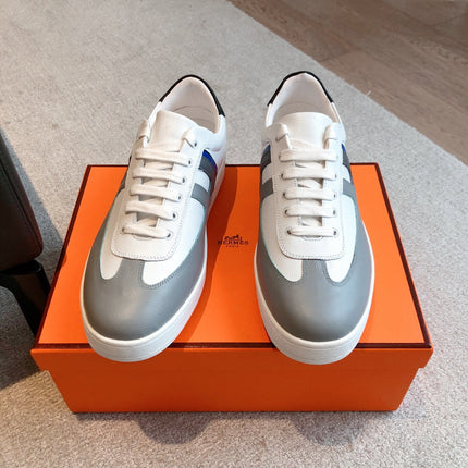 HM BOOMERANG SNEAKER WHITE MIX GRAY MIX BLACK CALFSKIN