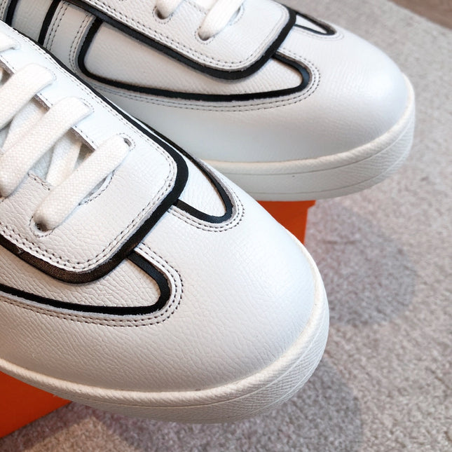 HM BOOMERANG SNEAKER BLACK AND WHITE CALFSKIN