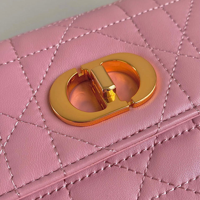 MISS CARO 17 CHAIN BAG IN HOT PINK LAMBSKIN