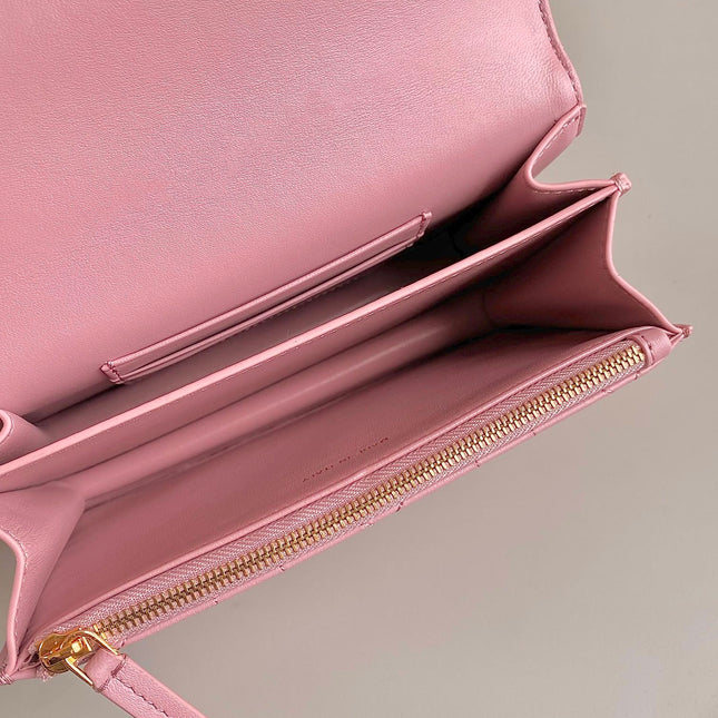 MISS CARO 17 CHAIN BAG IN HOT PINK LAMBSKIN