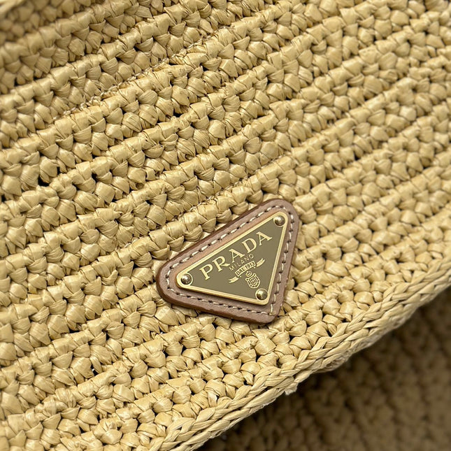 CAMERA BAG 20 IN BEIGE WOVEN RAFFIA