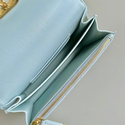 MISS CARO 17 CHAIN BAG IN LIGHT BLUE LAMBSKIN