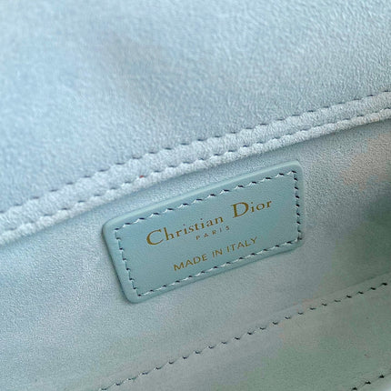 MINI D-JOY BAG 17 IN LIGHT BLUE LAMBSKIN