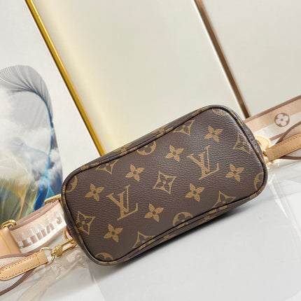 NEVERFULL BB 24 BROWN MONOGRAM CANVAS AND LEATHER TRIM GOLD HARDWARE