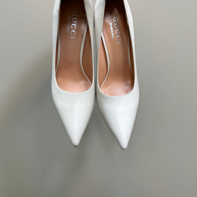 GG 105 BASIC HIGH HEEL WHITE LAMBSKIN