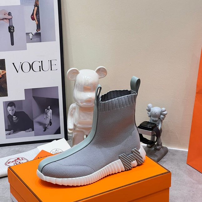 H FUN CLASSIC SNEAKER STYLISH LIGHT GRAY FABRIC