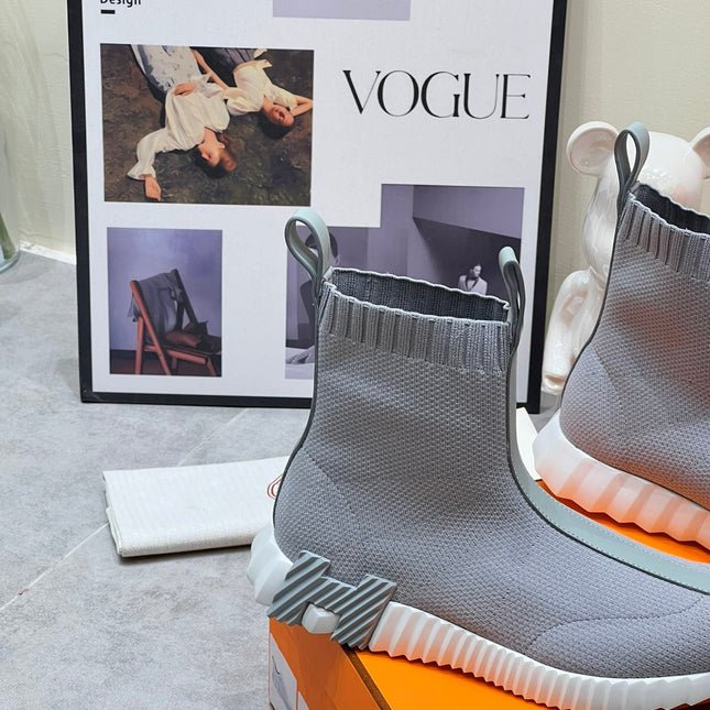 H FUN CLASSIC SNEAKER STYLISH LIGHT GRAY FABRIC