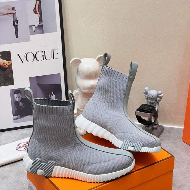 H FUN CLASSIC SNEAKER STYLISH LIGHT GRAY FABRIC