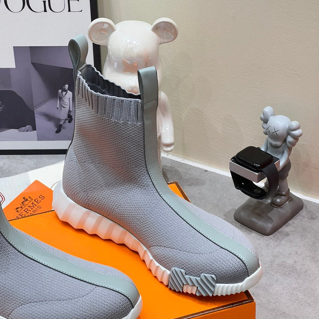 H FUN CLASSIC SNEAKER STYLISH LIGHT GRAY FABRIC