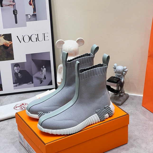 H FUN CLASSIC SNEAKER STYLISH LIGHT GRAY FABRIC