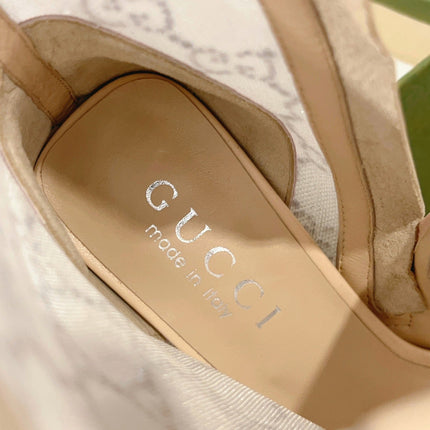 ANKLE BOOTS IN BEIGE MESH AND SHEEPSKIN WITH GG CRYSTALS